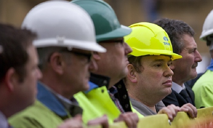 EU steel workers protest against cheap Chinese imports